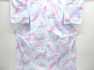 綿紅梅　蝶に薔薇模様浴衣
